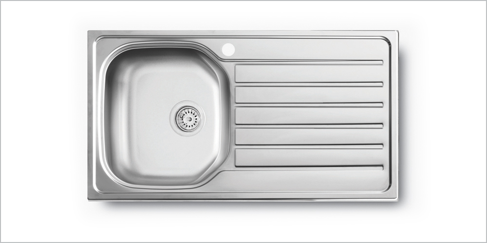 [000826] Sink 1 Bowl + Drain 860 x 500mm Satin