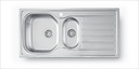Sink 1.5 Bowl + Drain 1000 x 500mm Satin