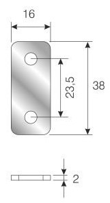 Straight Brace 16 x  38mm