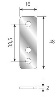 Straight Brace 16 x  48mm