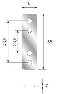 Straight Brace 58 x 16mm