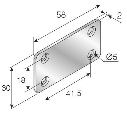 Straight Brace 30 x  58mm