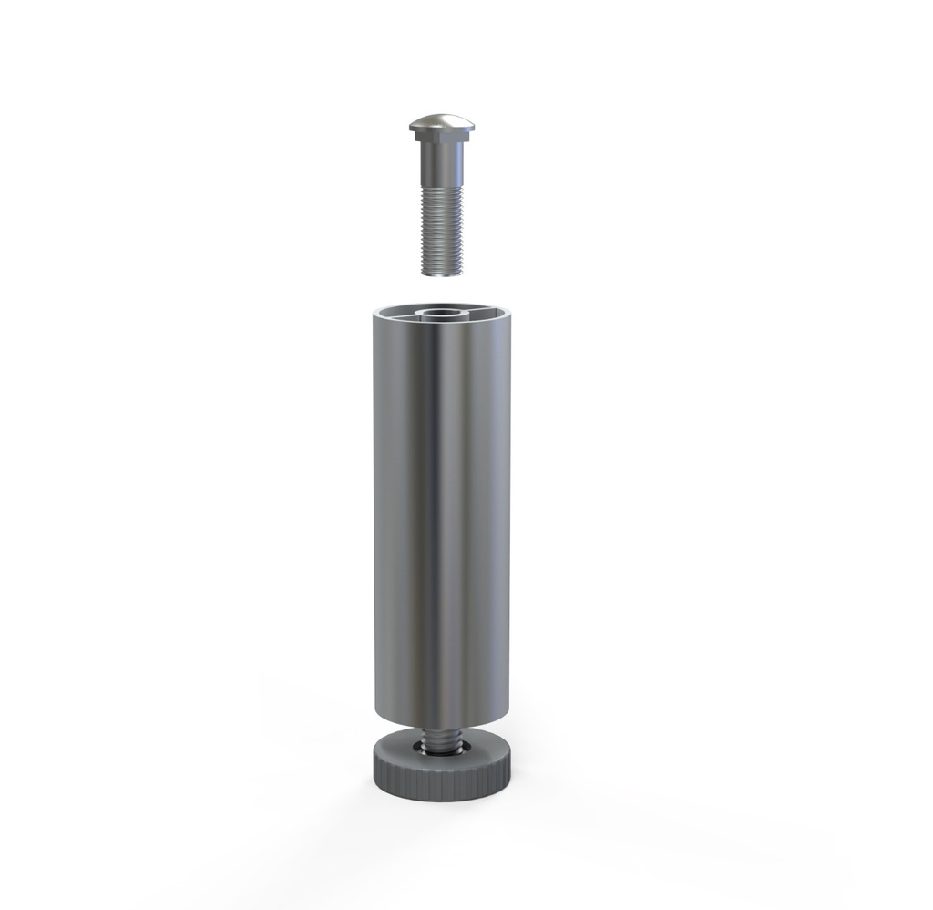 [002335] Leg Round S/Nickel 100mm Top Bolt