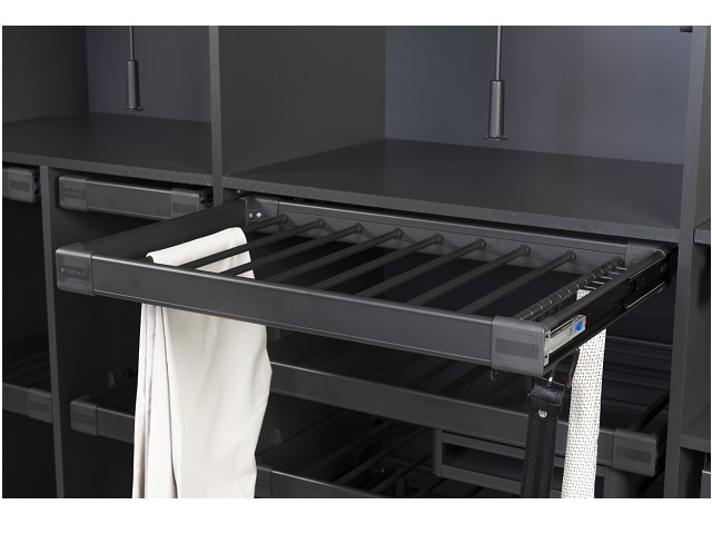 Anthracite Trouser Rack w/Tie-Belt Rack 80cm S6207 Uni