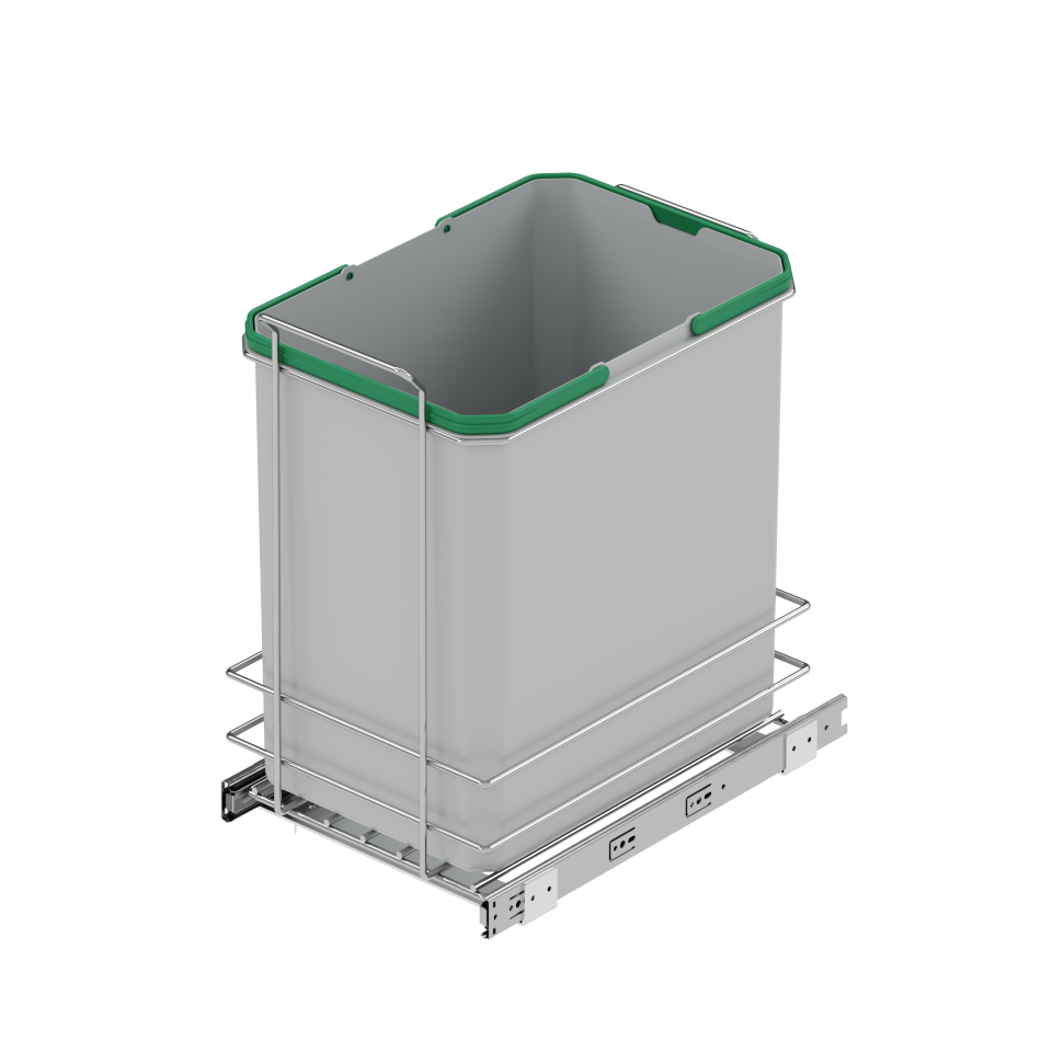 [008596] Waste Bin 400mm Bottom Mount 35lt S2580 Grey