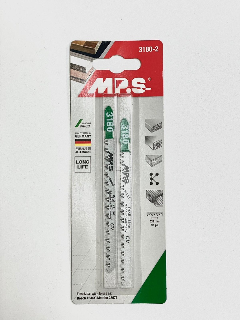 Jig Saw Blade CV 115mm 9TPI 2pc 3180