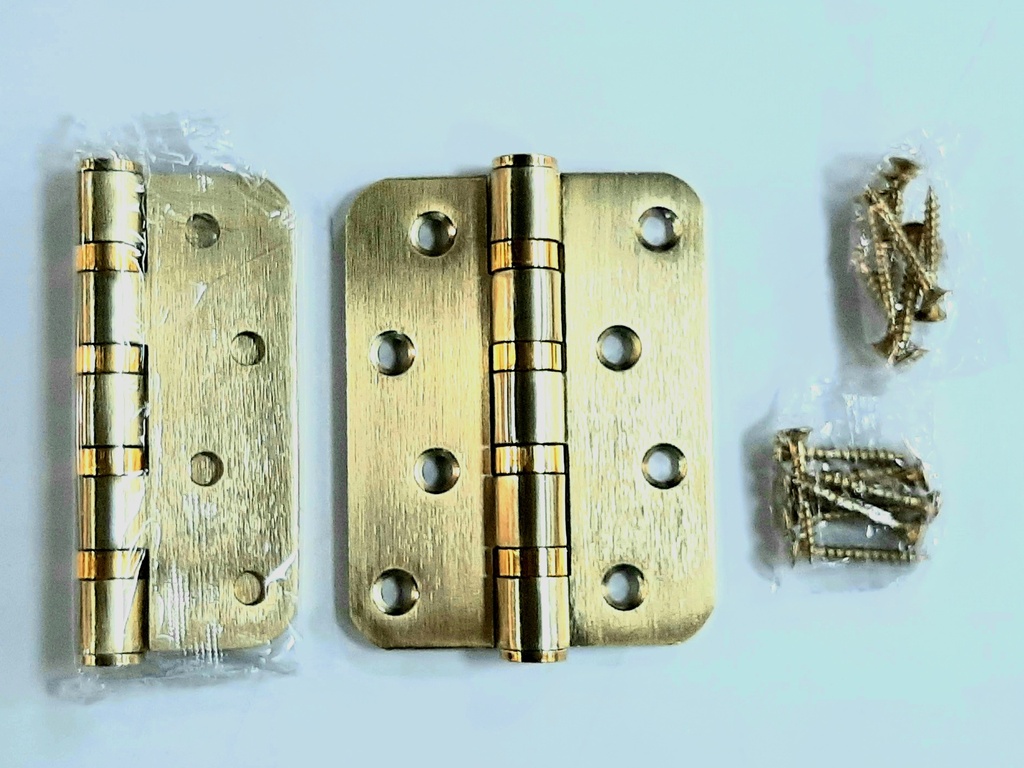 Hinge 4.0x3.0x3.0 Brass Round No.4 Mudelli