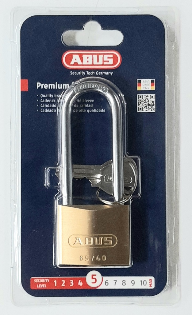 X - Abus Padlock Long Shackle 65/40