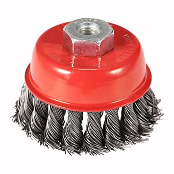 [008892] Cup Wire Brush Knotted 65mm x 14mm Shaft
