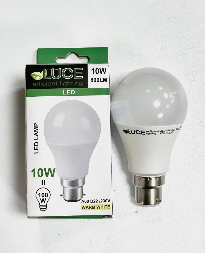 Luce Led 10w B22 Warm