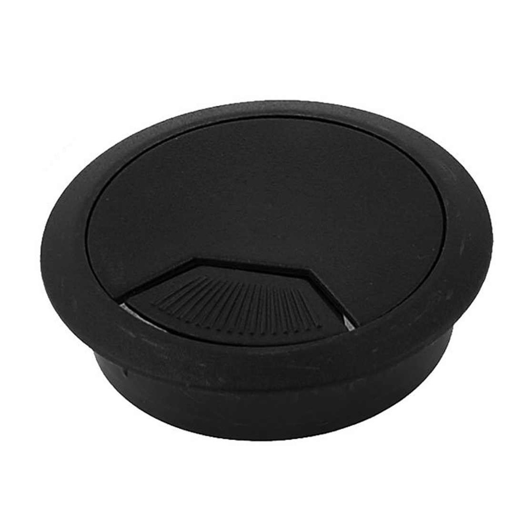 Cable Desk Cover Black Round 80mm