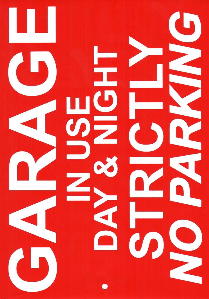 [000019] Self Adhesive Sign A4 - Garage in Use