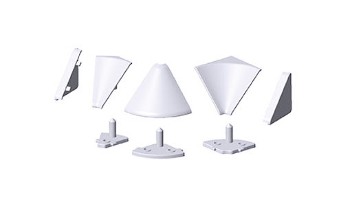 [000126] Back Splash Corners White 36x16
