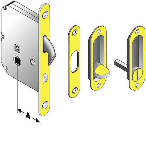 Bonaiti Sliding Lock 40mm w/Knob Black B2N