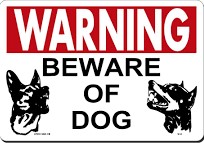 Self Sdhesive Sign - Beware of Dog
