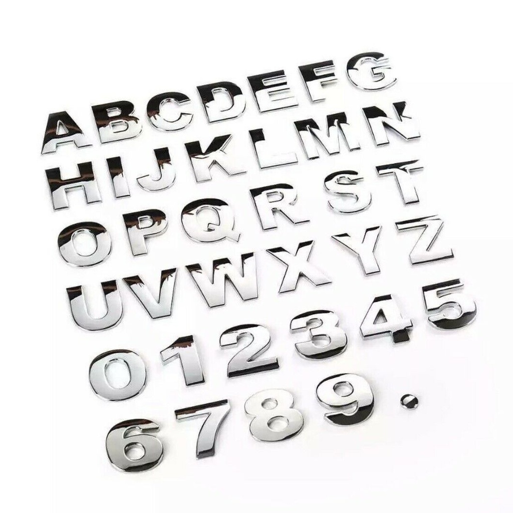 [000967] Letter / Number - Black / Silver 25mm