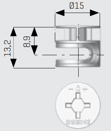 Sam-Fix Cam Ø15x13.2 Nickel