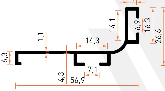 Al.Profile Gola L PA7674 Anodized 2mt