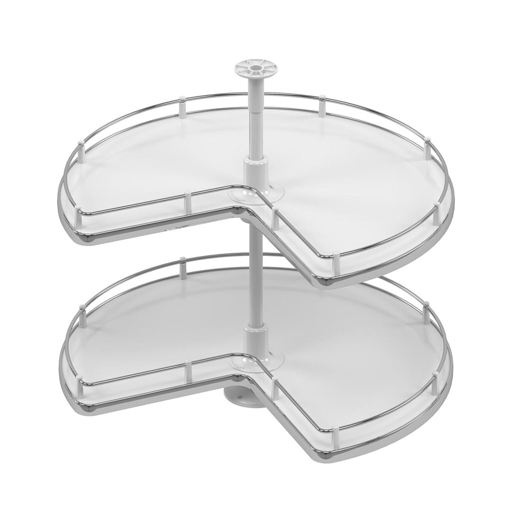 3/4 Turning Basket Corner 74cm S3027 Chrome Wooden Bottom