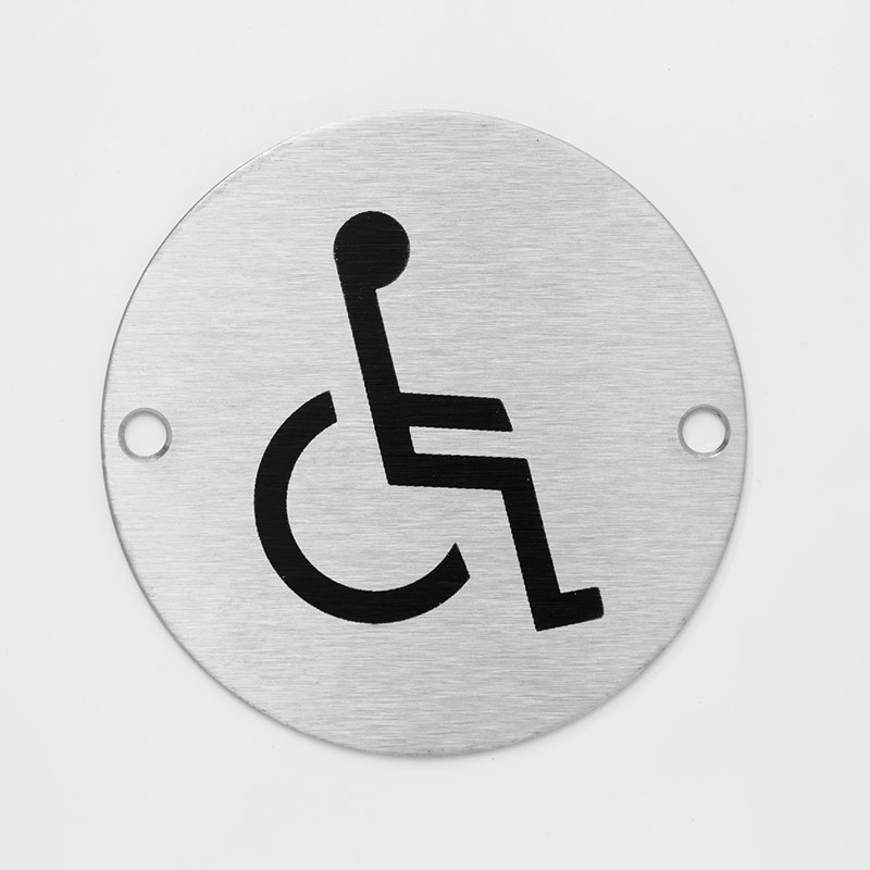 S/Steel Sign Round - Disabled