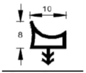 DOOR STRIP GREY T-Type NEW 10mm
