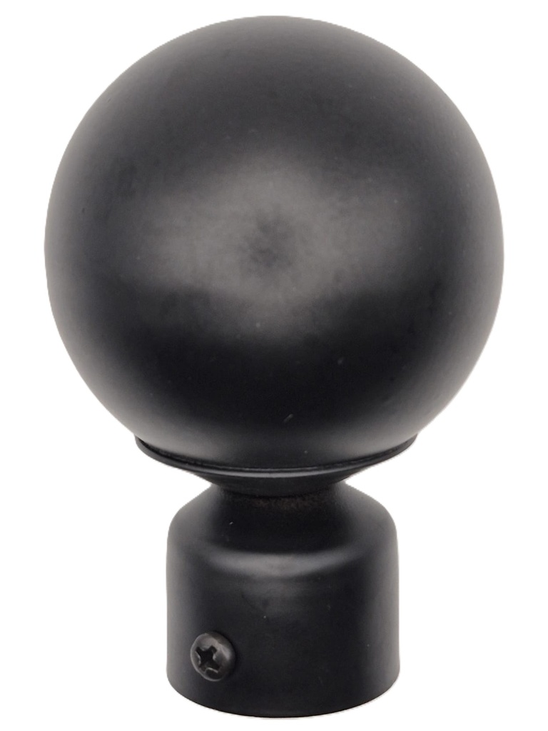 [001850] MUD Curtain End Round 28mm Matt Black