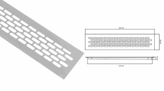 Air Vent Aluminium 60 x 245 Each