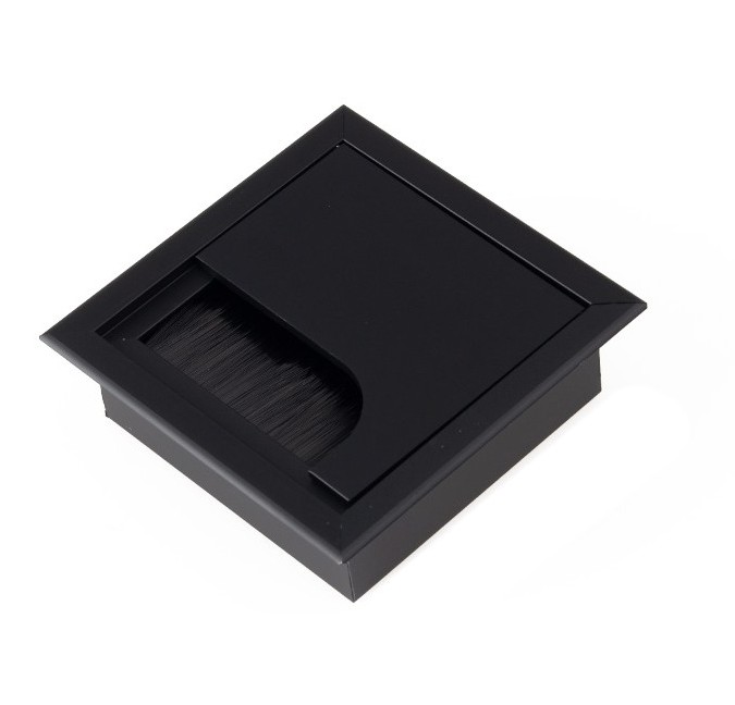Cable Passage Black Square 80x80mm