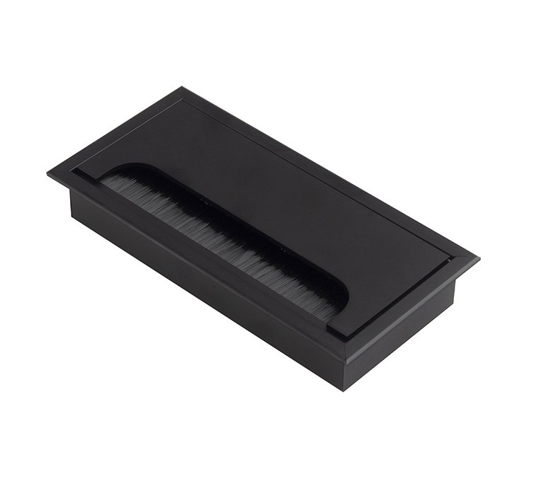 Cable Passage Black Square 160x80mm