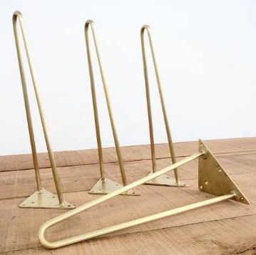 [002036] Table Leg Ucgen Brass 41cm