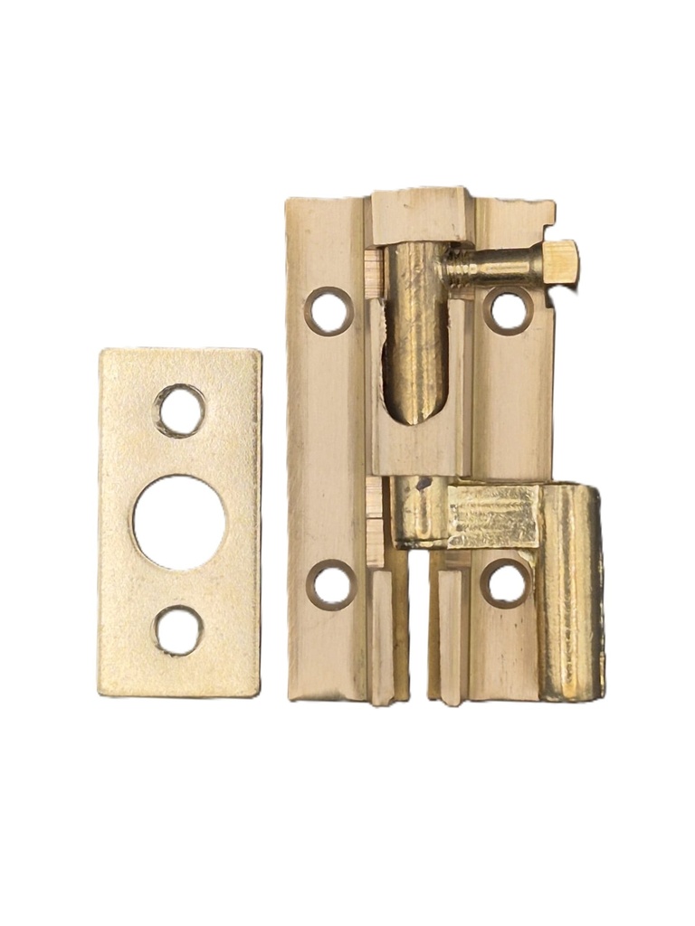 [002074] DB1040 Cranked Door Bolt  50mm Brass