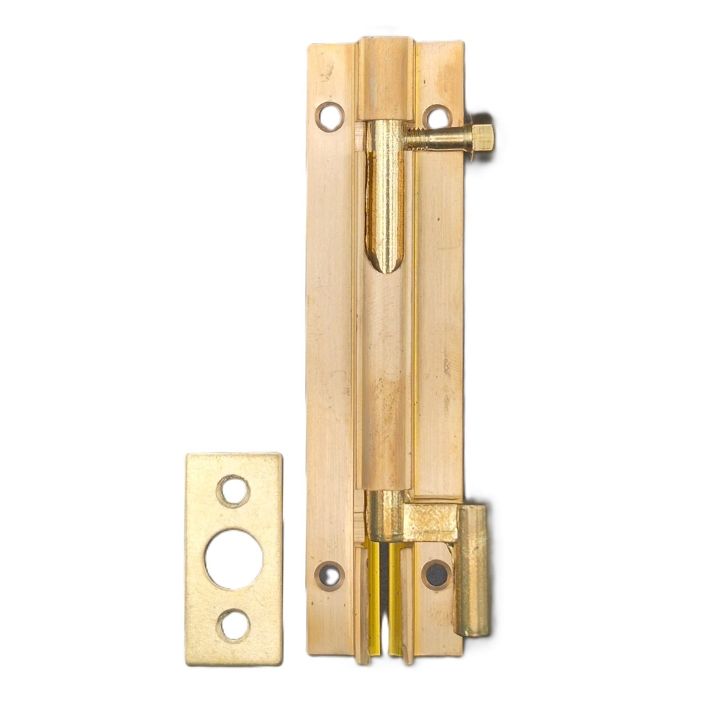 [002075] DB1040 Cranked Door Bolt 100mm Brass