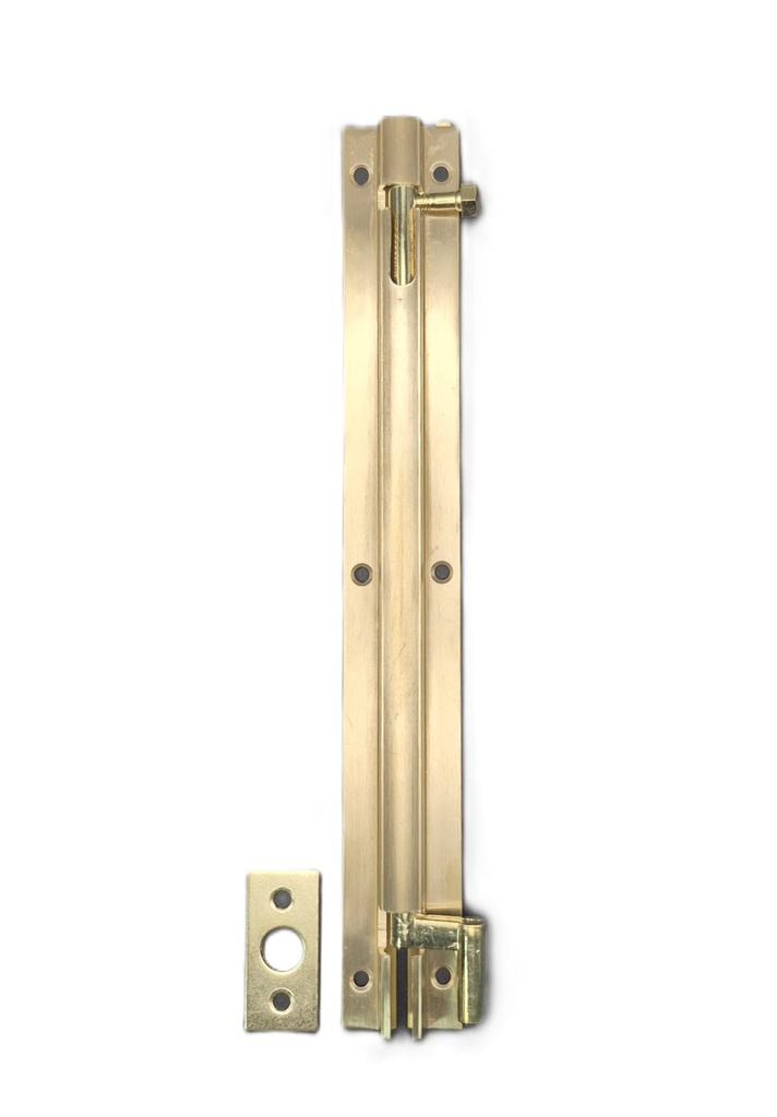 [002076] DB1040 Cranked Door Bolt 200mm Brass