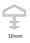 DOOR STRIP BLACK T-TYPE 10mm