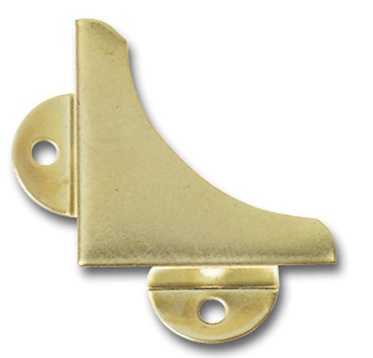 Glass Corner Clips Brass 32mm