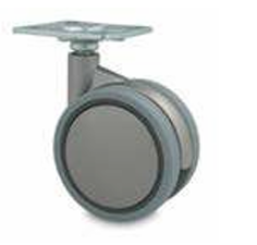 [002176] Castor Sirio with Plate + Brake - 50kg / H-100mm