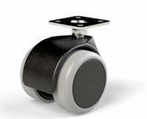 Castor Double Wheel Rubber - 30kg / H-70mm