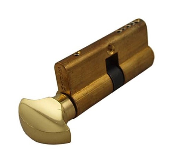 Cylinder 100mm Brass w/Knob