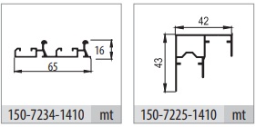 Albatur 7234/7225 Aluminium Rail 2mt KIT ( 8232 / 8235 )