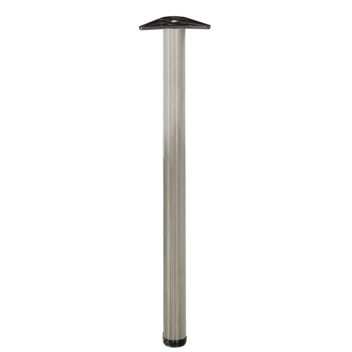Amig Table Leg 2 - H 870mm Round 60mm Satin Nickel