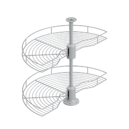 [004489] 1/2 Turning Basket Corner 74cm S3011 Chrome