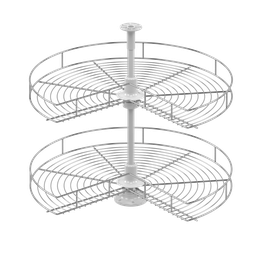 [000751] 3/4 Turning Basket Corner 83cm S3022 Chrome