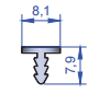 [003559] Al.Profile T PA3061 Anodized 3mt