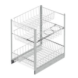 [004037] Basket 3 Shelfs 300mm S2120 Chrome X