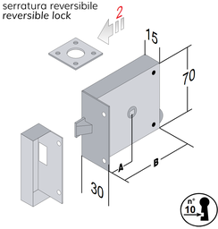 [001141] Bonaiti Rim Lock 189/60 Reversible