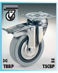 [000673] Castor H/duty TBBP100 w/Brake - H-135mm