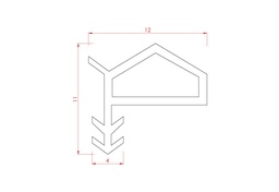 [004860] DOOR STRIP TRANSPARENT T-TYPE NEXT NAIL