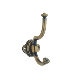 [006589] Hanger 2 Hook Rustic AB w/porcelain