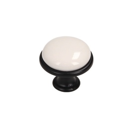 [003820] Knob Victoria White Porcelain GP19