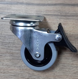 [005909] Nylon Castor w/plate 50mm Grey w/Break
